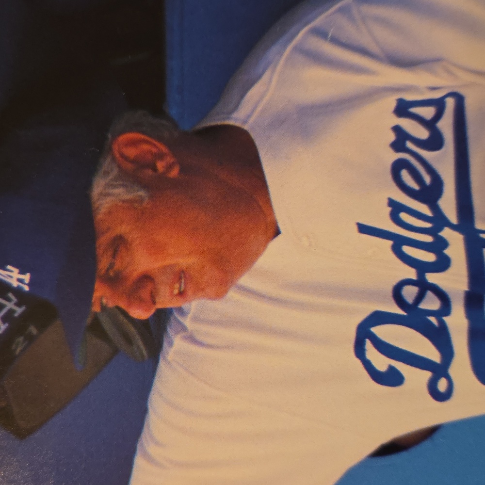 VINTAGE Tommy Lasorda Dodgers Art Print - Blue and White